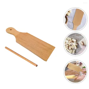 Baking Tools 1set Wooden Gnochi Board Household Rolling Rod Kitchen Pole Easily Make Authentic Homemade Pasta Gnocchi Roller