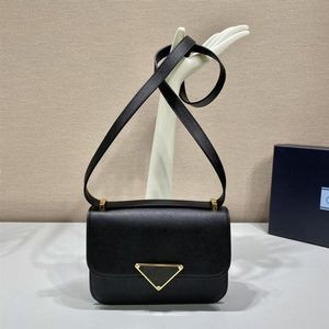 デザイナーラグジュアリーハンドバッグ財布サフィアーノレザーショルダーバッグプッシュロックロゴ付きフラップ閉鎖女性ファッションブラッククロスボディ173S