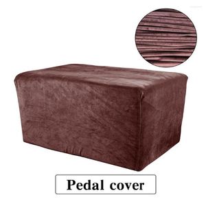 Stol t￤cker elastisk pedalskydd sammet stretch fotpall slipcover rektangel utan halksoffa f￶r vardagsrum fast f￤rg