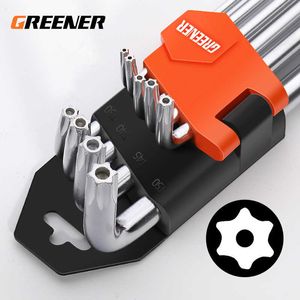 9pcs porcas de parafusos em forma de LBrenches Ball Hexágono Torx Ferramentas de reparo da cabeça allen conjunto de chaves hexáfego portátil Ajuste