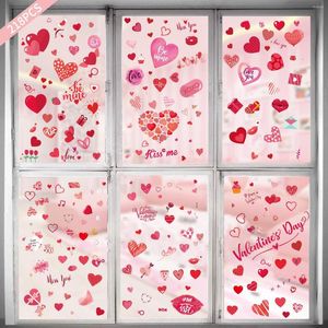 Wall Stickers 2022 Valentine'sDay Electrostatic Sticker Glazing Plate Glass Decorative Refridgerator Magnets Decor