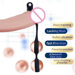 Beauty Items Metal Balls Pendant Penis Strecher Silicone Cock Ring Vibator Erection Enlarger Extender Weight Stretcher sexy Toy For Men