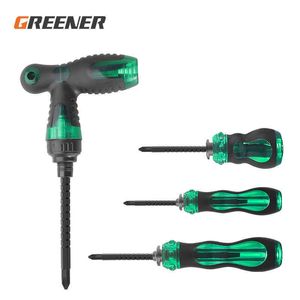 Greener Doppelzweck-Schraubendreher, kurzer Schaft, ein Wort, Kreuz-Bits, Reparatur-Werkzeug-Set, Handwerkzeuge