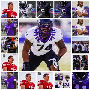 Nya fotbollströjor Custom TCU Horned Frogs Football Jersey 5 LaDainian Tomlinson 7 Kenny Hill 30 Garret Wallow 94 Corey Bethley Stitched