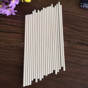 Ferramentas de panificação 100pcs/pacote pacote lollipop stick diy bar ferramenta de molde de papel branco de chocolate cocô artes sucker sticks cerca de 3 100mm