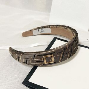 Designer de luxo Bandas para a cabeça femininas marca multicolor letra f