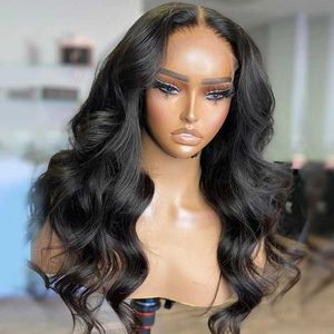 Hot Lace Wigs Black Body Wave Synthetic for Women Glueless Pre Plucked Hairline with Baby Hair Ginger Blonde Brown 221216