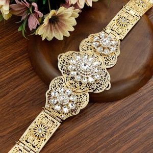 Belts Neovisson Luxuriant Style Women Belt Algeria Morocco Bride Wedding Dress Waist Chain 18K Gold Color Jewelry Gift