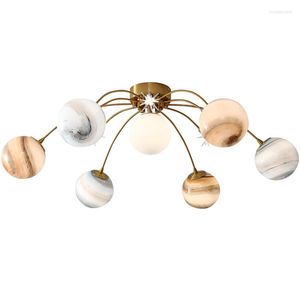 Ceiling Lights Planet Chandelier Lamp Modern Minimalist Living Room Net Red Nordic Light Luxury Wandering Earth Bedroom Children's