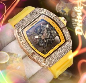 Popularne trzy igły damskie męskie zegarek kwarc Automatyczny kwarc ruch wodoodporny Hour Hollow Skeleton Diamonds Pierścień Eleganckie zegarek Montre de lukse prezenty