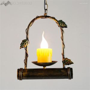 Подвесные лампы JW Европейский стиль ретро Старая свеча, чтобы сделать металлическое украшение фонарей романтическая гостиная бар Iron Light Restaurant