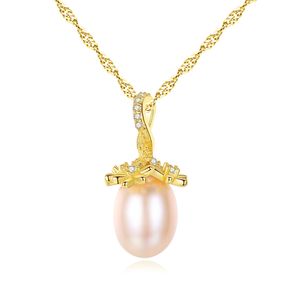 Pearl Pendant Necklace S925 Silver Plated 18K Gold 3A Zircon Necklace Europe Women Vintage Collar Chain Women Wedding Party Valentine's Day Gift High End Jewelry SPC