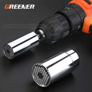 GREENER 1/4"Universal Torque Wrench Head Socket Manual Electric Universal Magic 7 to 19mm Range of Special-shaped Screw Driver