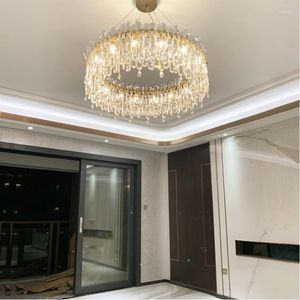 Chandeliers K9 Crystal Chandelier Modern Living Room Lights Round Bedroom Lighting Deluxe El Decorative