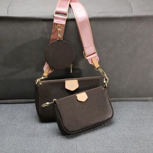 Luxurys designers axelv￤skor multi -tillbeh￶r 3 datorer Set pl￥nbok kvinnor crossbody handv￤ska messenger v￤skor handv￤skor blommor dam l￤der totes