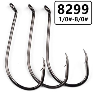 200 pz / lotto 8 dimensioni 1 0 # -8 0 # 8299 Gancio per polpo Acciaio ad alto tenore di carbonio Spinato Ami da pesca Ami da pesca Attrezzatura da pesca Accessori A-0252399