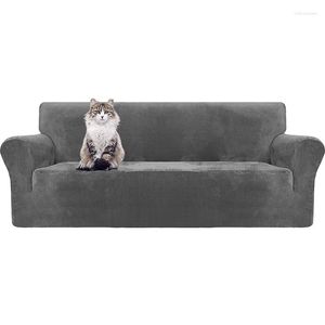 Stol t￤cker silver sammet soffa t￤cker h￶g elastisk nyckelf￤rdiga kudde