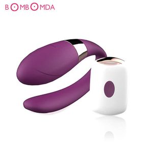 Itens de beleza Strapon vibrador vibradores 7 Velocidade controle remoto sem fio g clitóris de spot estimulador u tipo vibe produto de brinquedo sexy adulto para casais