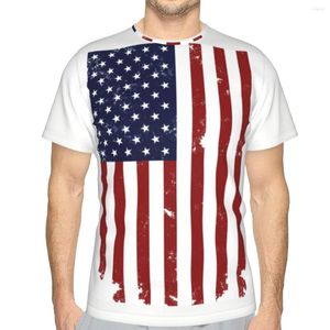 T-shirt da uomo Promo Baseball Red Distressed American Vertical Flag USA T-shirt patriottica Camicia da uomo divertente Stampa Humor Graphic Tees Tops