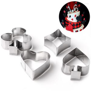 Baking Moulds 4pcs/set Poker Suits Cookie Cutters Stainless Steel Hearts/Clubs/Diamonds/Spades DIY Biscuit Molds