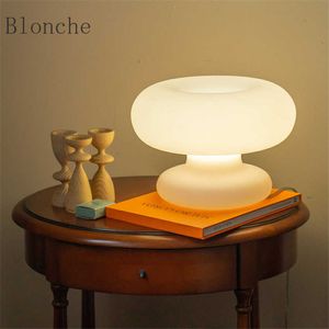 S Nordic Circle Table Simple Milky White Glass Desk Led Bedrum Nightstand Lamp Living Room Study Home Decor Fixture 1229