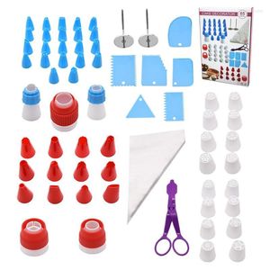 Bakningsverktyg Rörväskor och tips Set 65 st Cake Decorating Icing Kit för Frosting Cookie