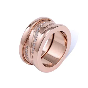 Rose Gold Deluxe Ring Designer High-End Diamond Rings Men's and Women Fashion Rings Titanium Steel Alloy Gilded Craft Party Wedding Christmas Valentine Jewelry Gifts