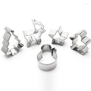 Baking Moulds Stainless Steel 5Pcs/Set Silver Christmas Gingerbread Men Cookie Cutters