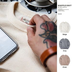 Homens Camisetas Maden Vintage 300g Waffle Redondo Pescoço Camisa Para Homens Manga Longa Básico Respirável Camisetas Black Friday 2022673