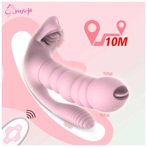Articoli di bellezza 3 IN1 Wireless 10 velocità Succhiare vibratore Vagina anale G Spot stimolatore del clitoride indossabile Mutandine con dildo Giocattolo erotico sexy per le donne