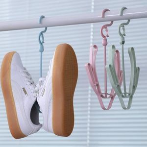 Hangers Pink Balkon-Schuhregal, winddicht, Doppelhaken, multifunktionale, tragbare Kunststoff-Trocknungsregale