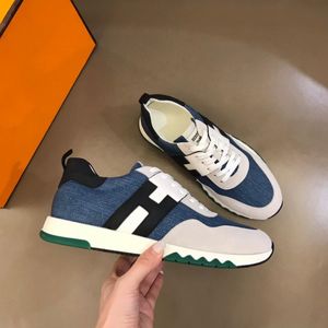 2023 Nya designer Mens Casual Shoes Fashion äkta Suede Leather Lace Up Flast Running Shoe Mixed Color Platform Sneakers