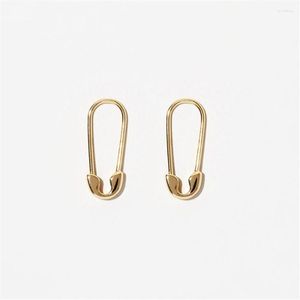 Hoop Earrings 2022 Fashion Women 14K Pure Gold Copper Plating Exaggerate Paper Clip Sexy Party Shaped Jewerly