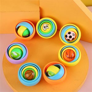 Hand Spinner Spielzeug Kunststoff Metall 3D Spinner Regenbogen Gyro Spinning Universal Rotation Top Eye Finger Spielzeug für Kinder Geschenk Dekomprimiert mehrschichtiges Muster zufällig