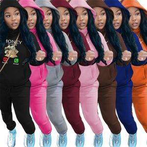 2024 Mulheres Tracksuits Jogging Suit Mulheres Dois 2 Peça Set Casual Impressão Sportswear Senhoras Outfits Manga Longa Hoodies Calças Plus Size 5XL Roupas de Outono Atacado 8960