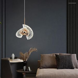 Pendant Lamps Postmodern Minimalist Bedroom Bedside Led Chandelier Light Luxury Crystal Small Nordic Indoor Cafe Bar