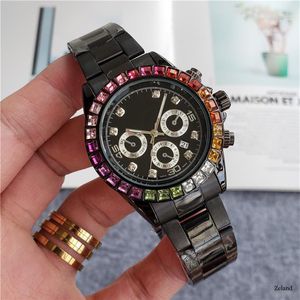 Luxur Design Men's Sports Watch Color Drill Ring Size 40mm folding sp￤nne multifunktionell mekanisk r￶relse227n