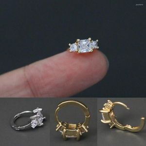 Creolen, 1 Stück, trendiger glänzender Zirkon-Kreis-Ohrstulpe-Ohrring für Damen und Herren, klassisch, geometrisch, 8 mm, geschlossener runder Kupfer-Clip-Schmuck