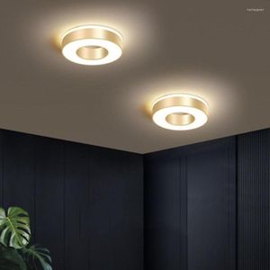 Plafoniere Lampada da corridoio a LED dorata di lusso per scale del corridoio Apparecchi di illuminazione dal design nordico moderno quadrato minimalista