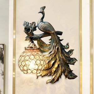 Wall Lamps Nordic Vintage Peacock Lamp For Home Decoration Creative LED Sconce Living Room Bedroom Industrial