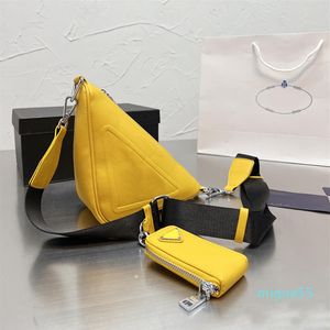 Designer-Umhängetaschen, Dreieck, reine Farbe, Geldbörse, Unisex-Stil, Zwei-in-Eins-Modetasche, hochwertige Tasche aus weichem Leder mit Geldbörse 271N