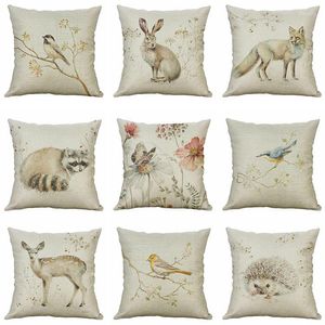 Pillow Nordic Minimalist Style Animal Theme Hedgehog Cover Office Sofa Home Decoration Pillowcase