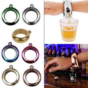 Fiaschette da 3,5 once Bracciale Bangle Flask in acciaio inossidabile per le donne Ragazze Party Hidden Whisky Camping Flagons Drinkware