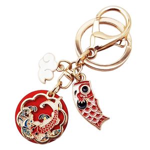 Keychains de estilo chinês Koi Cloud Keychain Pingente Ano Novo Acessórios de Moda Chain Keyring Chain