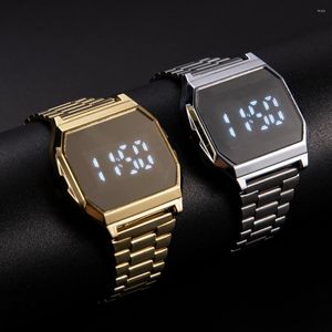 Wristwatches LED Watch For Men Digital Watches Sports Business Electronic Stainless Steel Bracelet Date Boys Clock Reloj Hombre