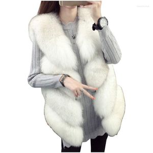 Women's Fur Ladies Vest Jacket Autumn Winter Nice Women Faux Slim Thicken Warm Waistcoat Sleeveless Casual Top F175