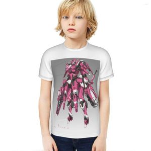 Camisetas masculinas desenho animado mecha 3d impressão lazer de manga curta camiseta de camiseta de camiseta