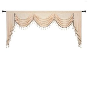 Curtain European Royal Beige Chenille Waterfall Valances For Window Living Room Swags Pelmet Valance Curtains Bedroom