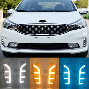 2pcs iluminação automática DRL FOG Lamp for Kia K3 2016 2017 LED DIA DIA RUNCIMENTO COM TURN