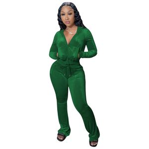 New Fall Winter Velvet Tracksuits Women Sweatsuits Long Sleeve Hooded Jacket and Flare Pants Two Piece Sets Matching Outfits Casual Sports suits clothing 8312